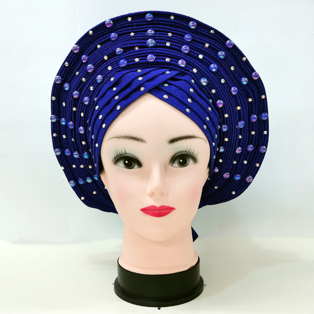 African Head Wraps Aso Oke Gele Already Made Auto Gele African Turban Cap For Party