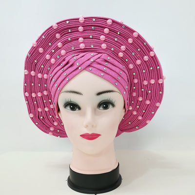 African Head Wraps Aso Oke Gele Already Made Auto Gele African Turban Cap For Party