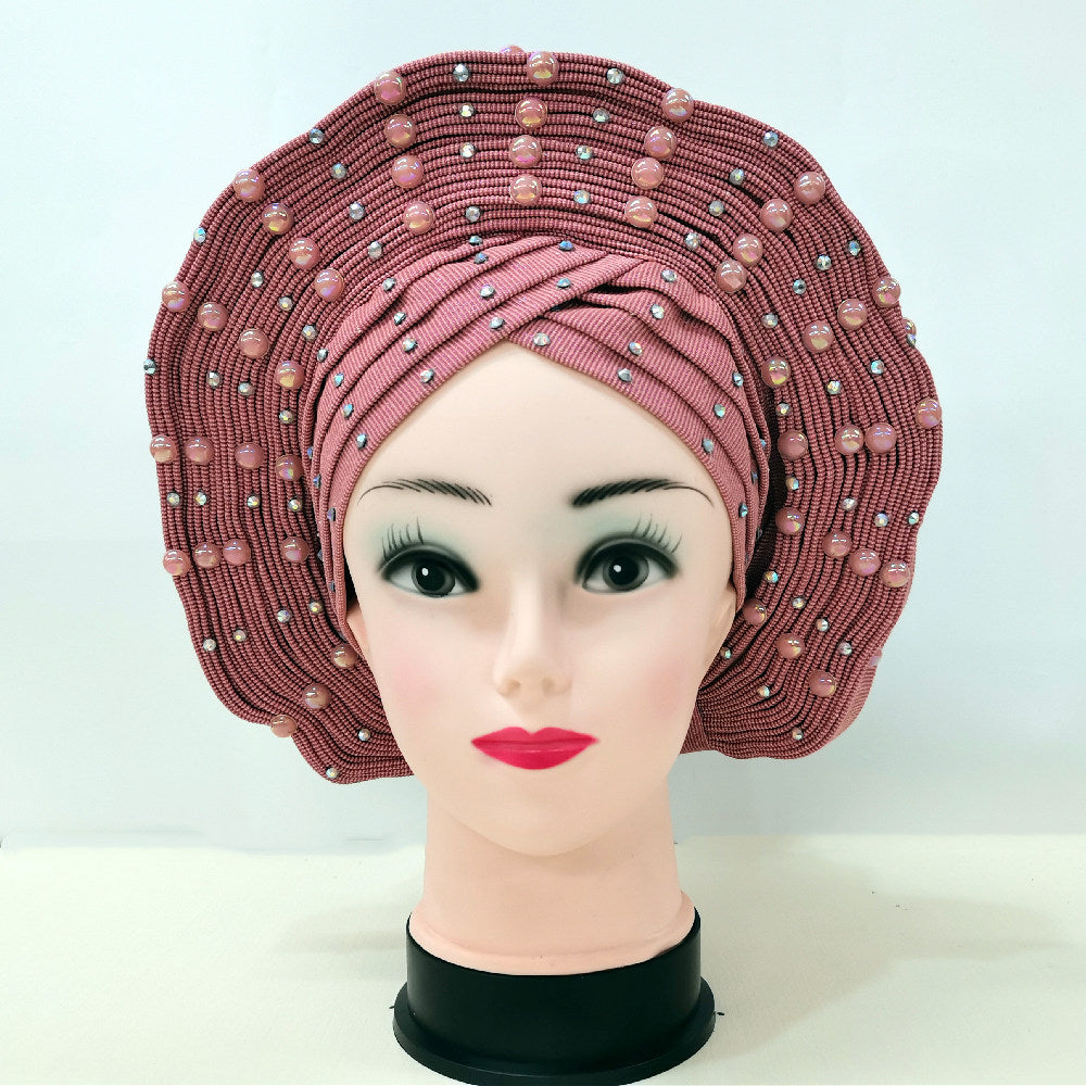 African Head Wraps Aso Oke Gele Already Made Auto Gele African Turban Cap For Party