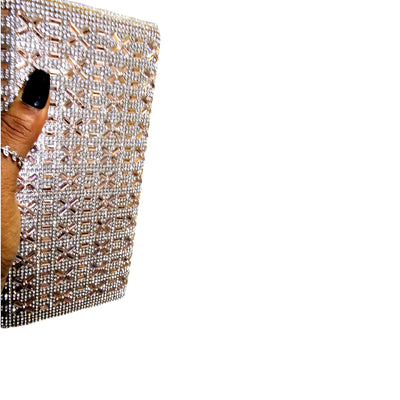 Dazzling Clutch Bag Evening Bag With Detachable Chain rose gold