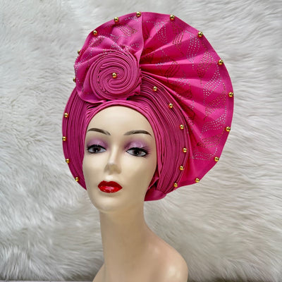 Women's Headtie, Auto Gele Headtie for Women, Nigerian Aso Oke Headgear