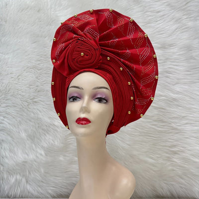 Women's Headtie, Auto Gele Headtie for Women, Nigerian Aso Oke Headgear