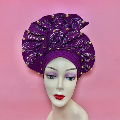 Nigerian Aso Oke Headgear for Wedding Party