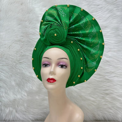 Women's Headtie, Auto Gele Headtie for Women, Nigerian Aso Oke Headgear