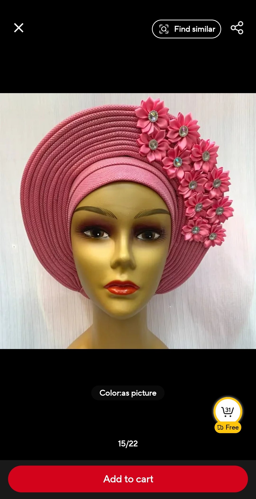 Fashion Nigerian Gele Headties With Stones Women Head Wrap Beaded Lace Already Made Auto African Headtie For Party