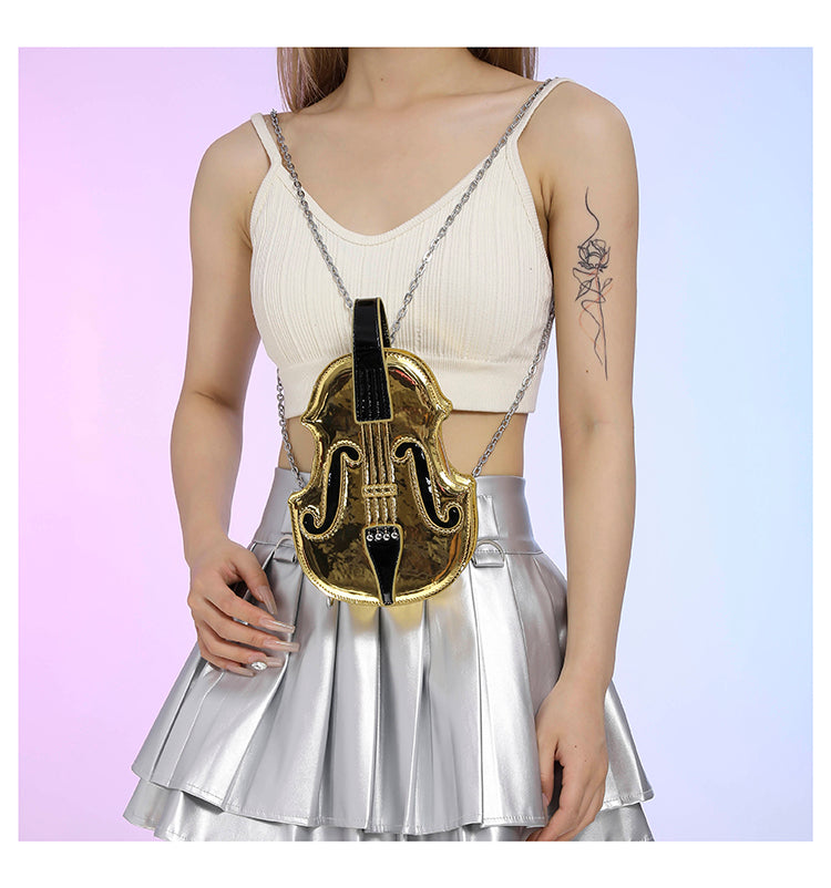 music instrument cross-body evening bag