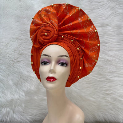 Women's Headtie, Auto Gele Headtie for Women, Nigerian Aso Oke Headgear