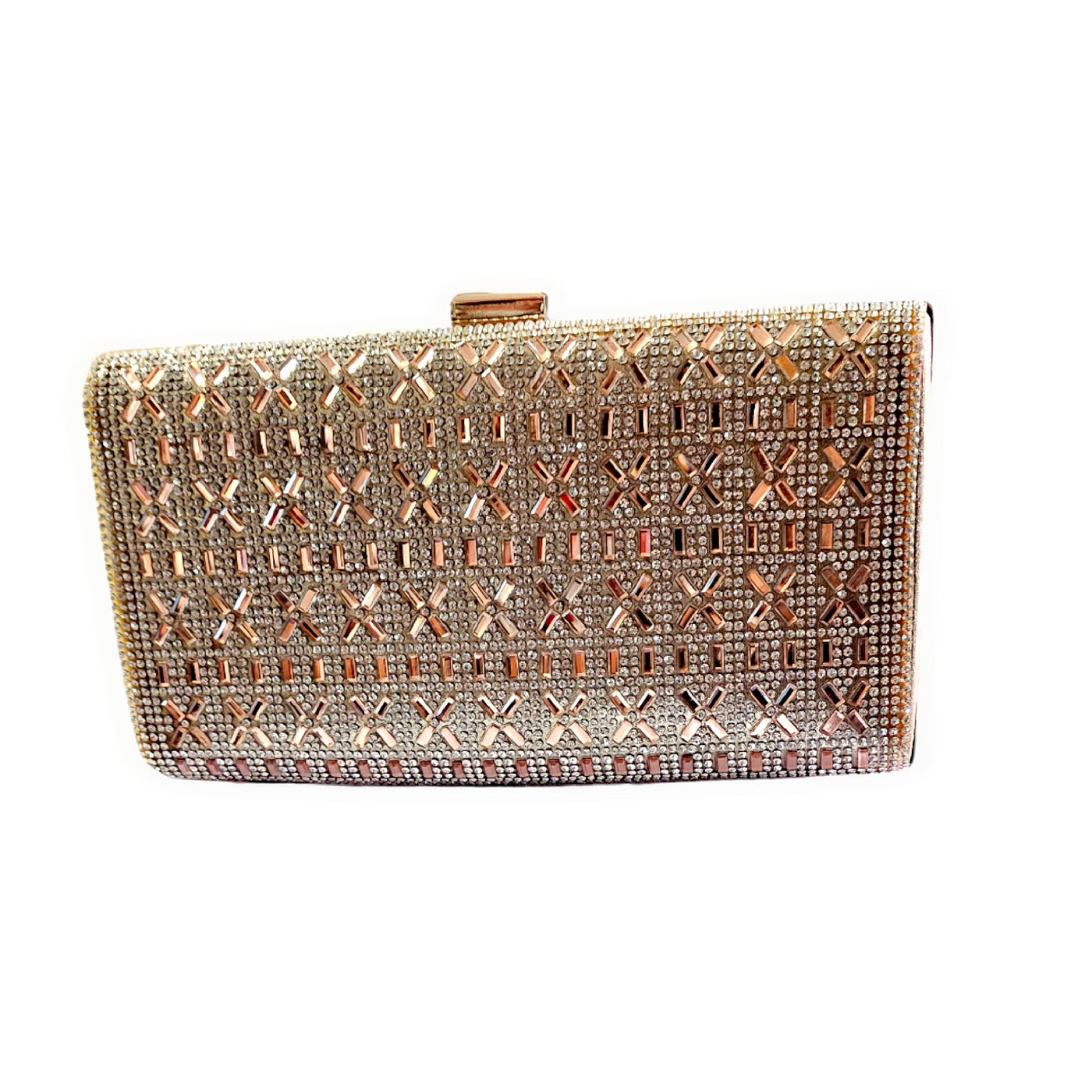 Dazzling Clutch Bag Evening Bag With Detachable Chain rose gold