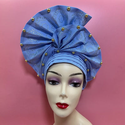 Nigerian Aso Oke Headgear for Wedding Party