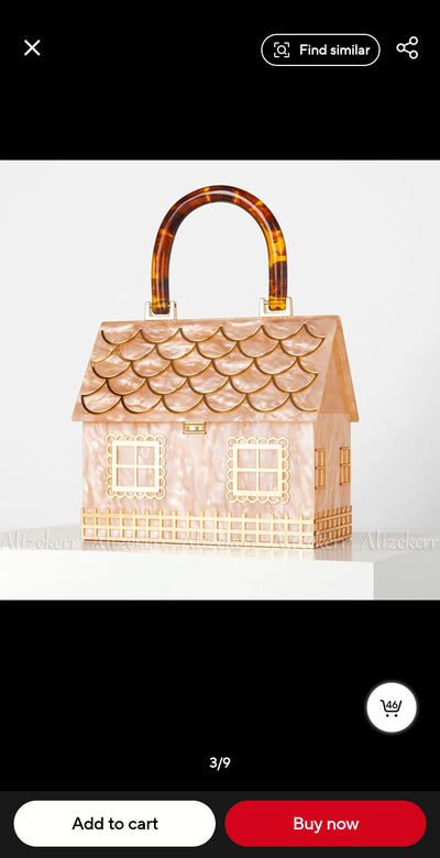 Unique stunning house stylish statement evening bag